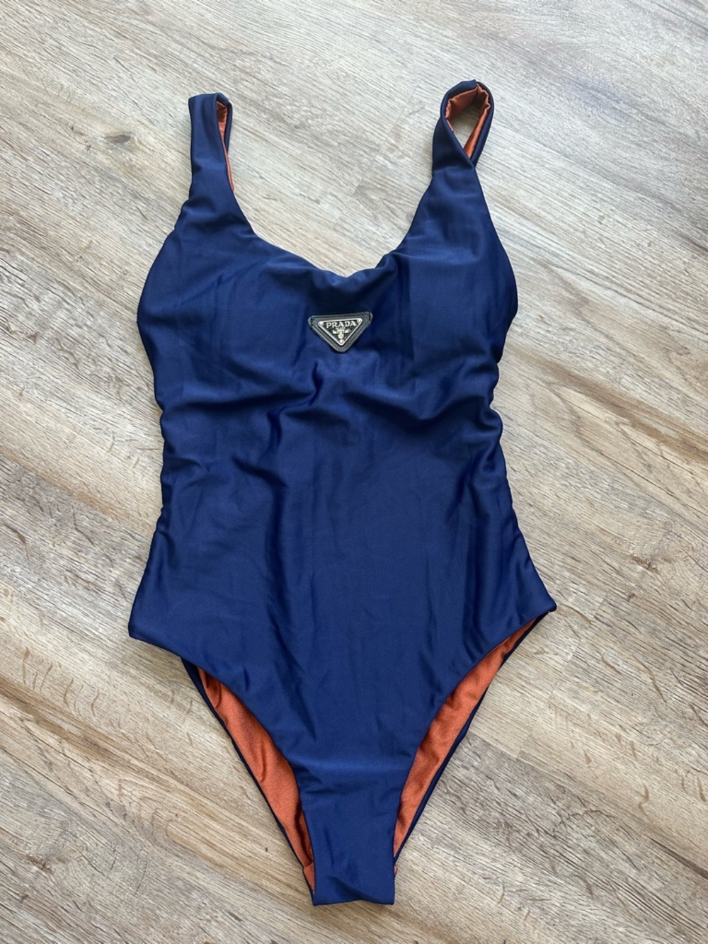 Prada Navy Swimsuit with Orange Lining - Picture 4 of 4